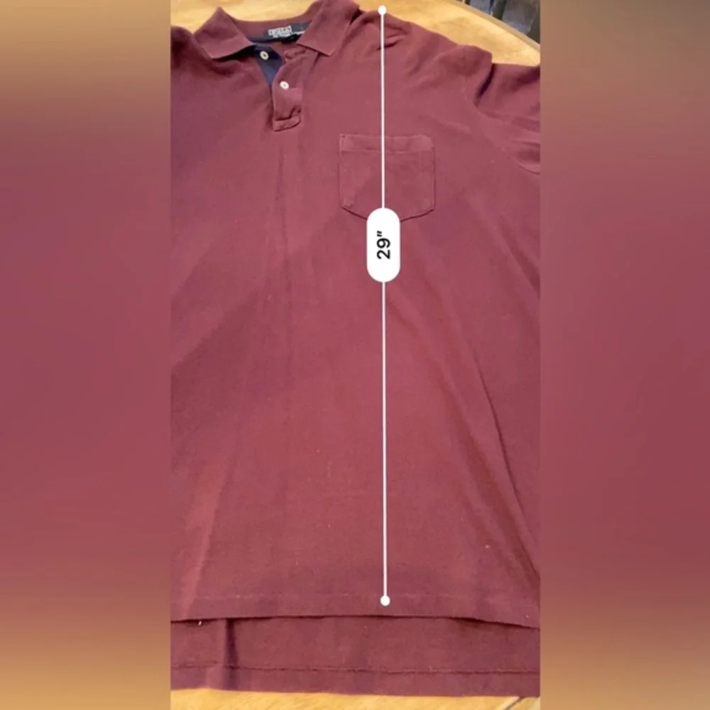 Polo by Ralph Lauren Men’s‎ Sm Maroon Pique Knit Long Sleeve Pullover W/ Pocket